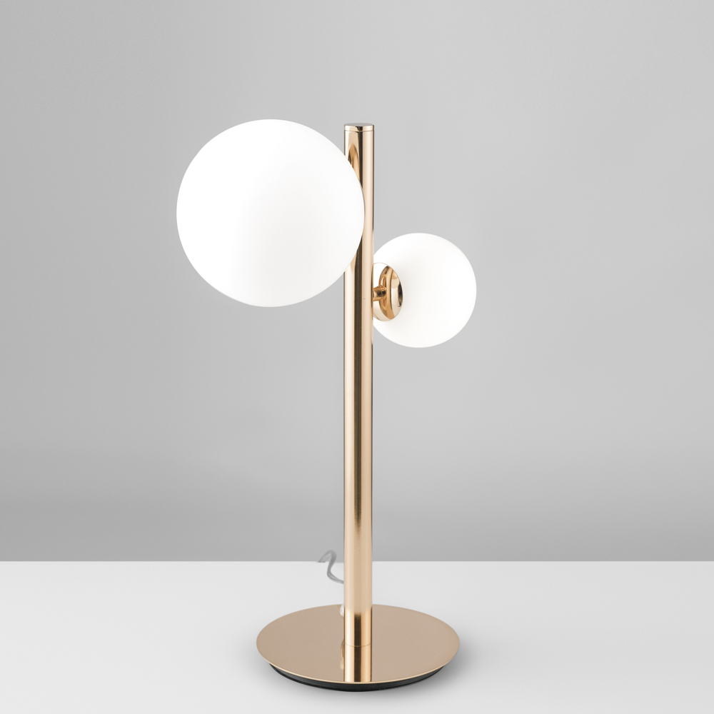 Lampada da tavolo HERA in vetro opale, 2 luci