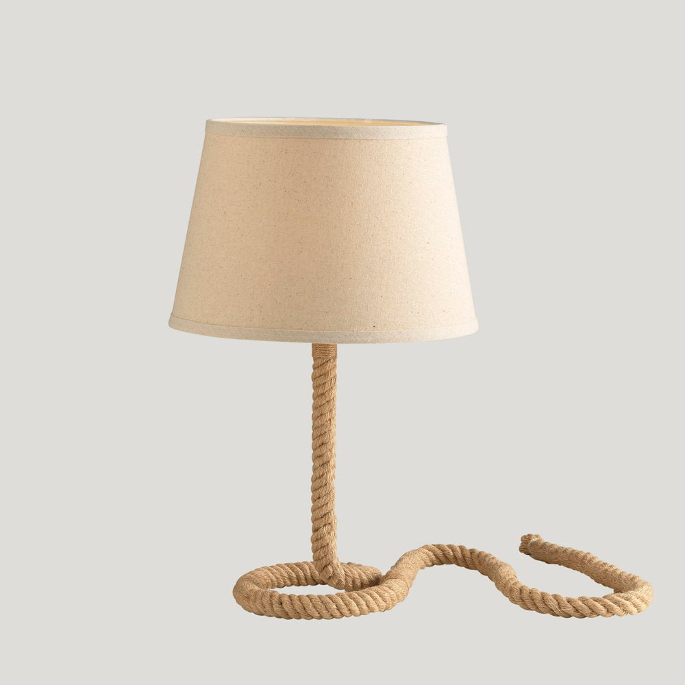 Lampada da tavolo ROPE in metallo e canapa