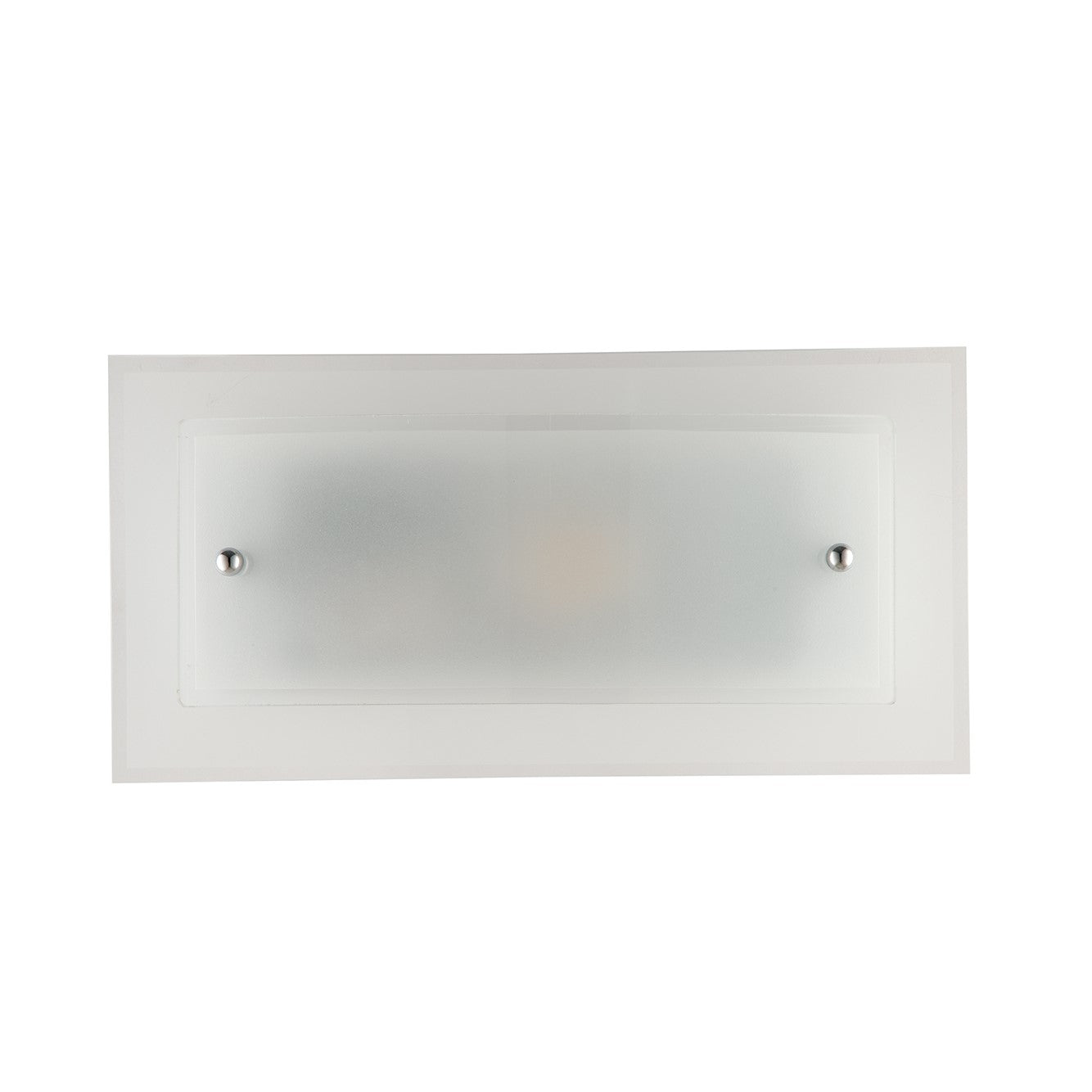 Lámpara de techo rectangular DRITTA-CURVA de doble cristal