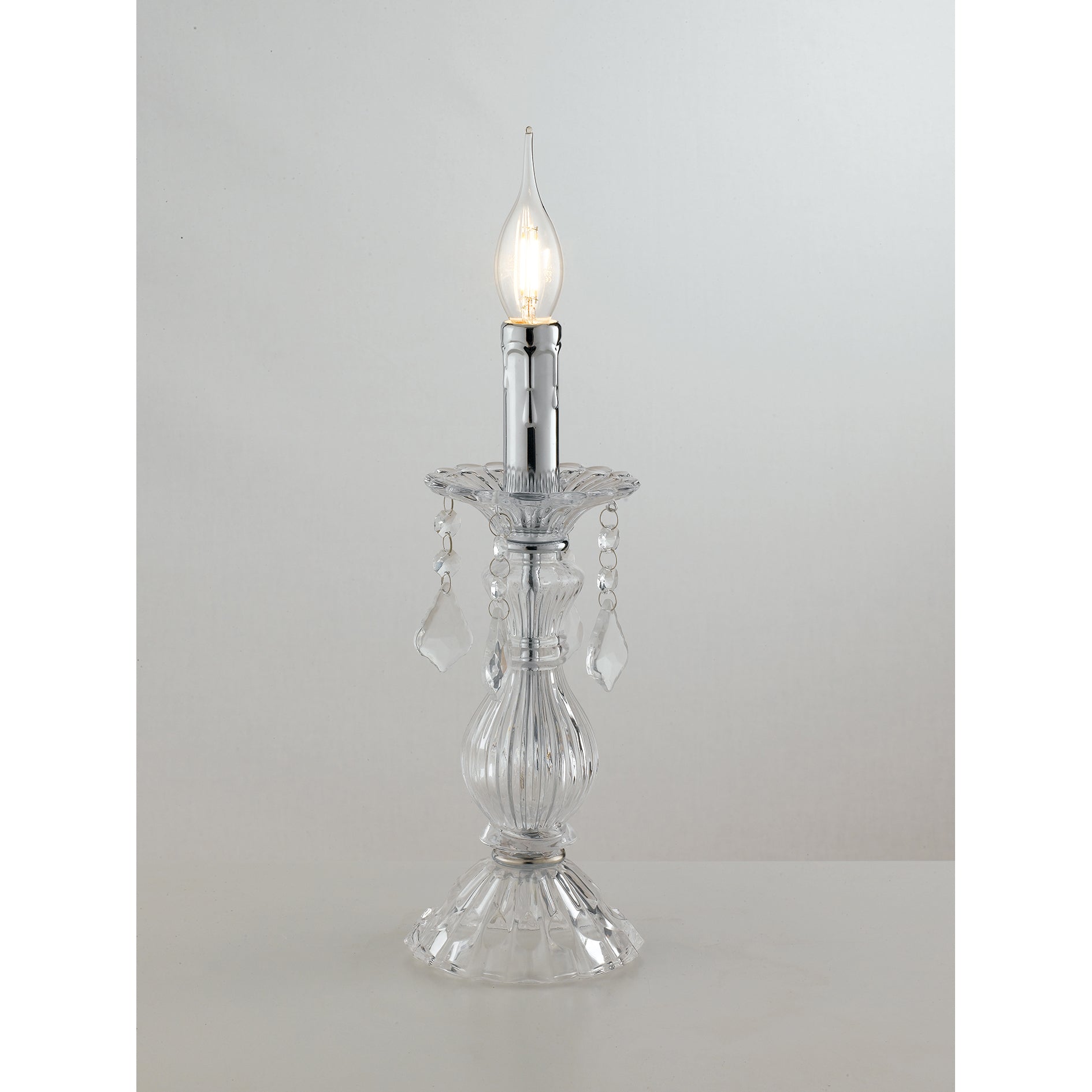 Lampe de table CRYSTAL en verre avec pampilles en cristal