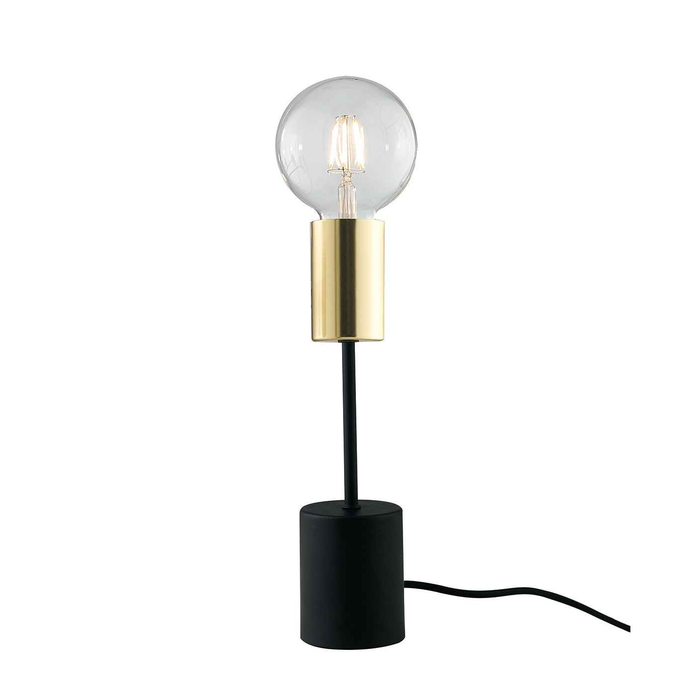 Lampe de table AXON en métal et câble en tissu