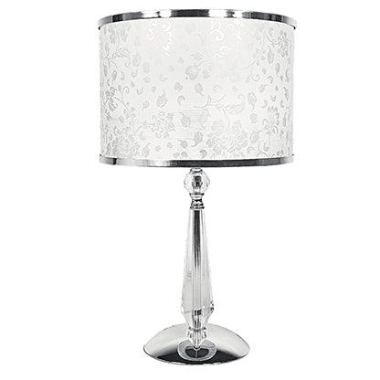 Lámpara de mesa BOEME en metal, cristales y tela decorada.