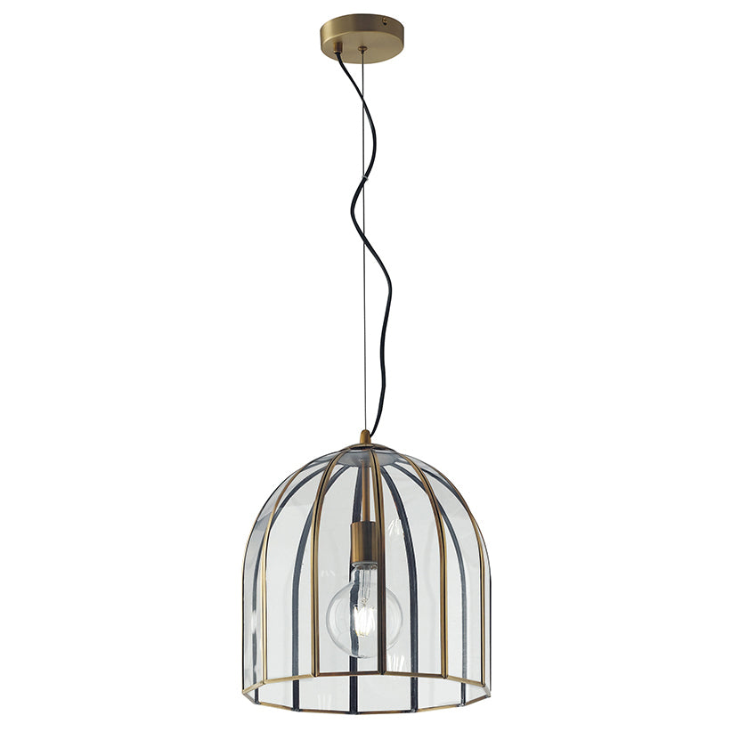 Lampadario a sospensione CHESTER in vetro e ottone - FT-FeelThe
