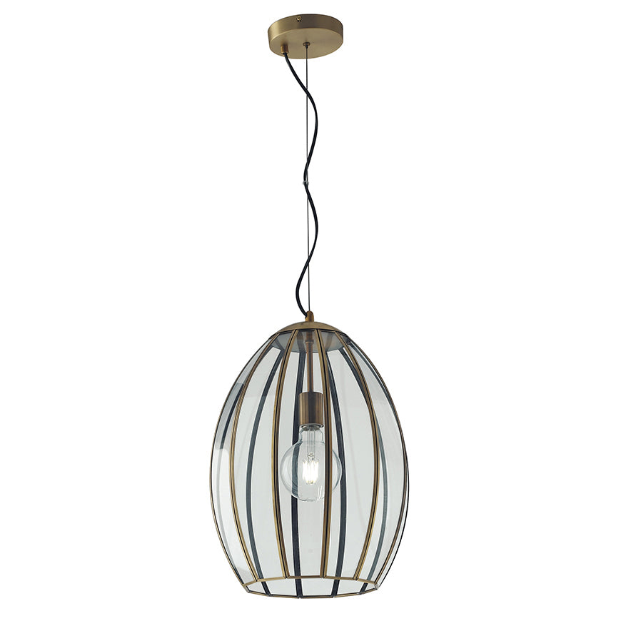 Lampadario a sospensione CHESTER in vetro e ottone - FT-FeelThe