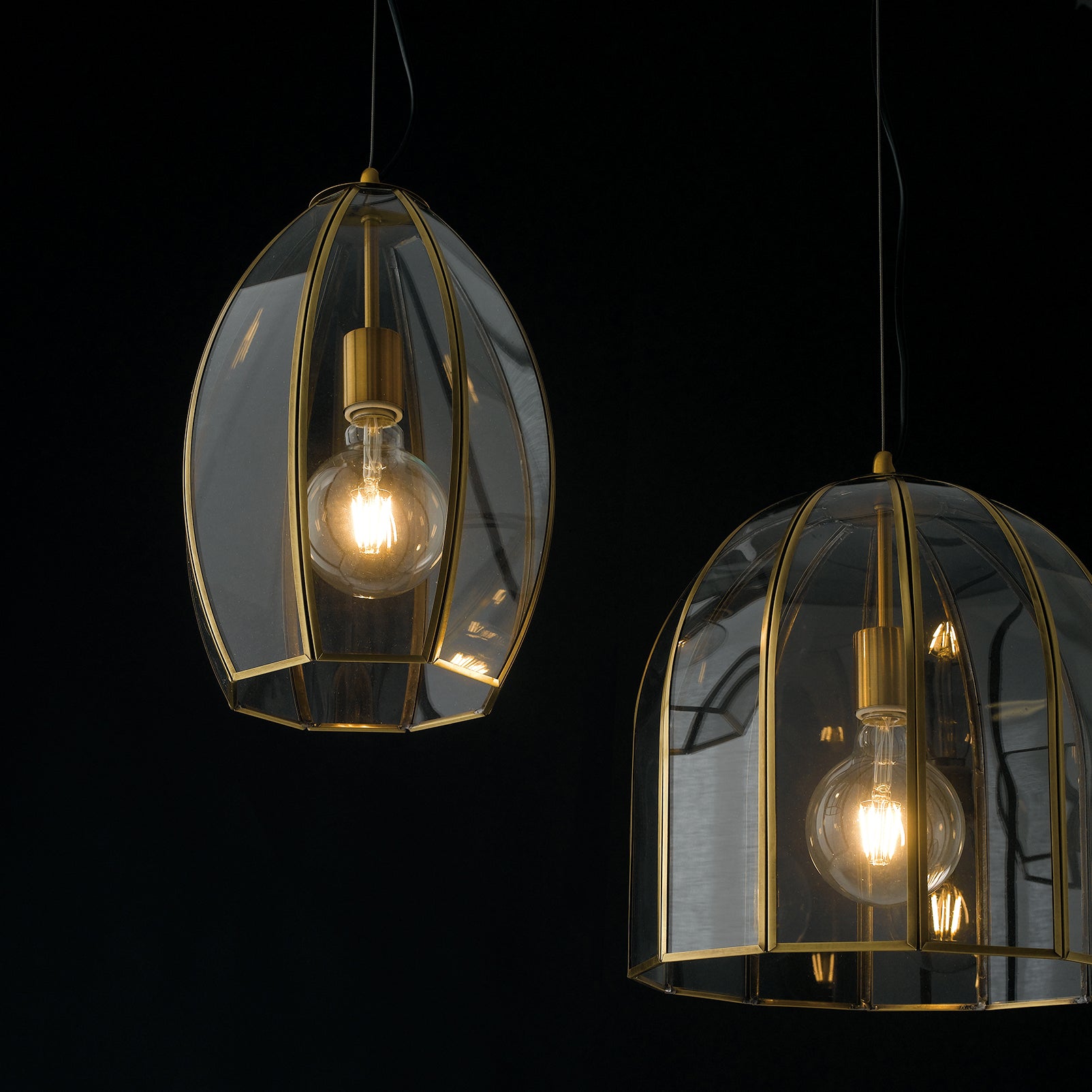 Lampadario a sospensione CHESTER in vetro e ottone - FT-FeelThe