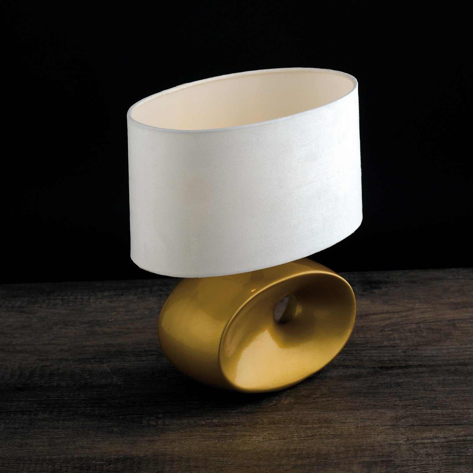 Lampe de table EOLO en céramique avec abat-jour en tissu
