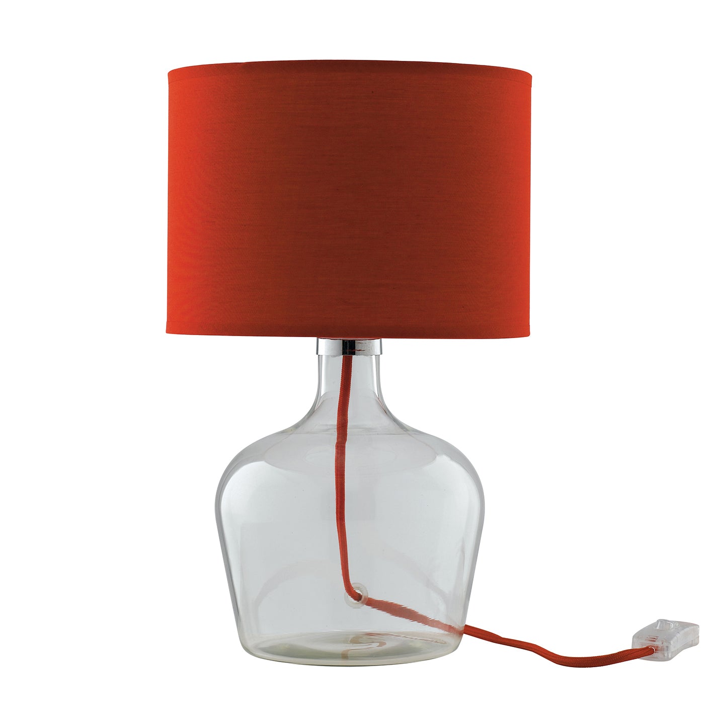 Lámpara de mesa HENDRIX de vidrio con pantalla y cable textil