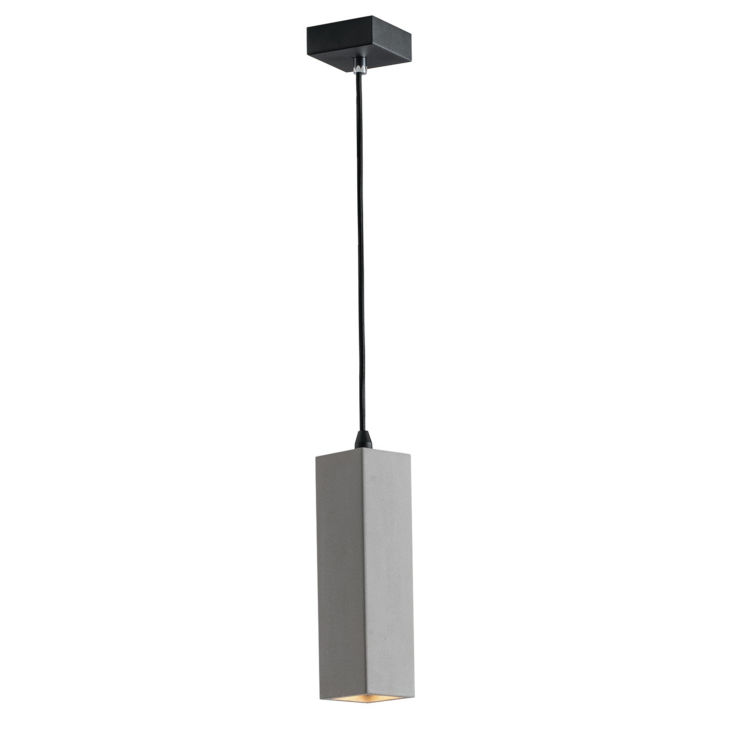 Lampe à suspension Kruk à structure carrée en béton naturel (1XGU10)