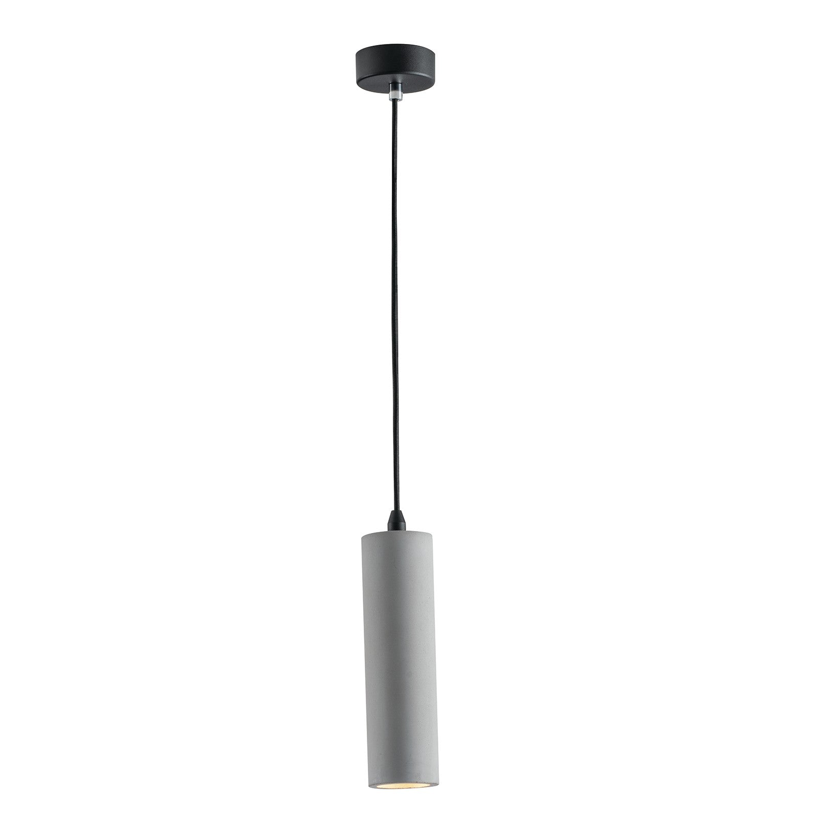 Lámpara de suspensión Kruk con estructura tubular en hormigón natural (1XGU10)