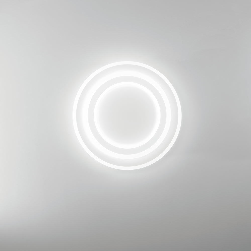 Plafoniera LED LIFE in metallo e acrilico bianco con interruttore CCT