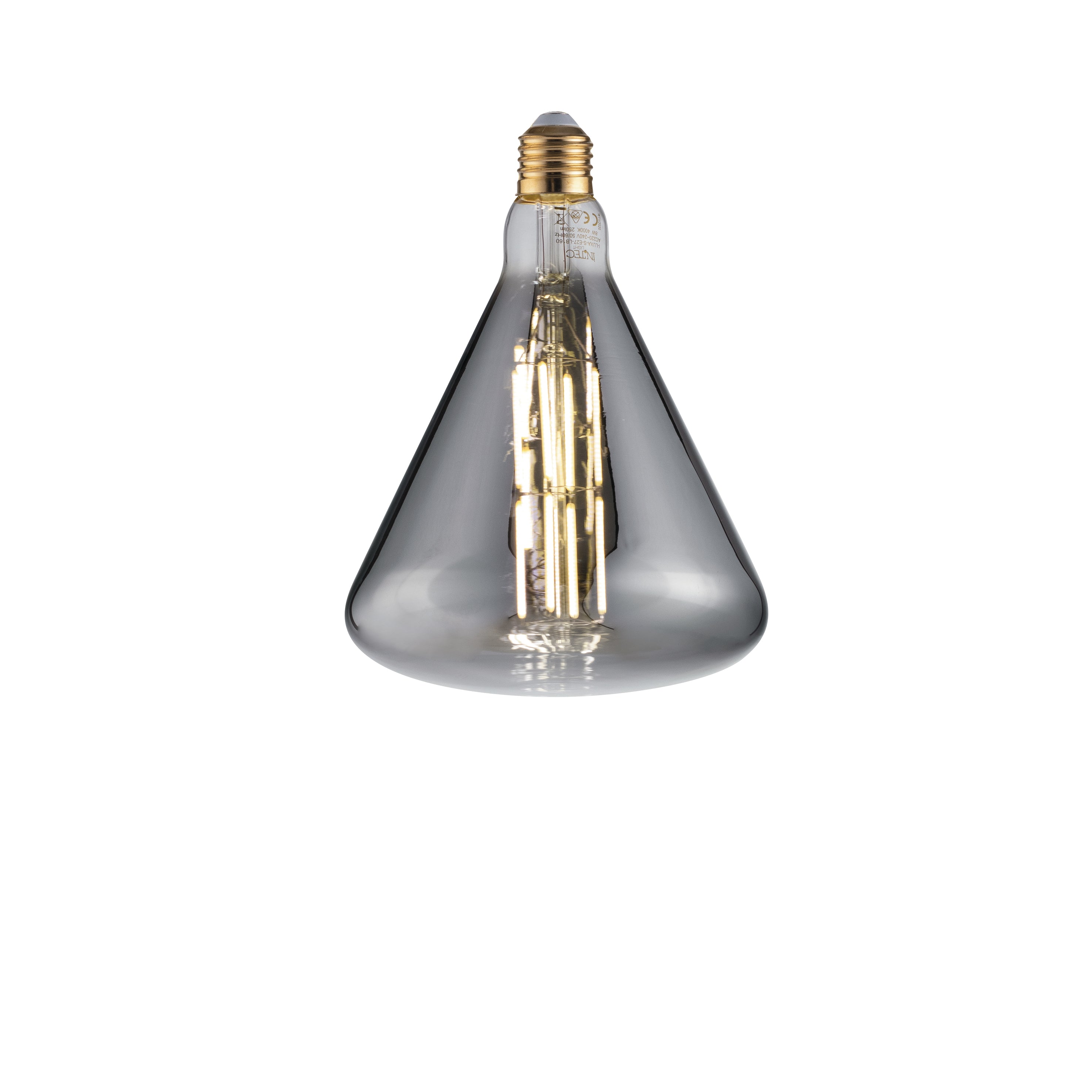 Bombilla de humo decorativa LED LUXA 8W casquillo E27, luz natural 21,5x16 cm.