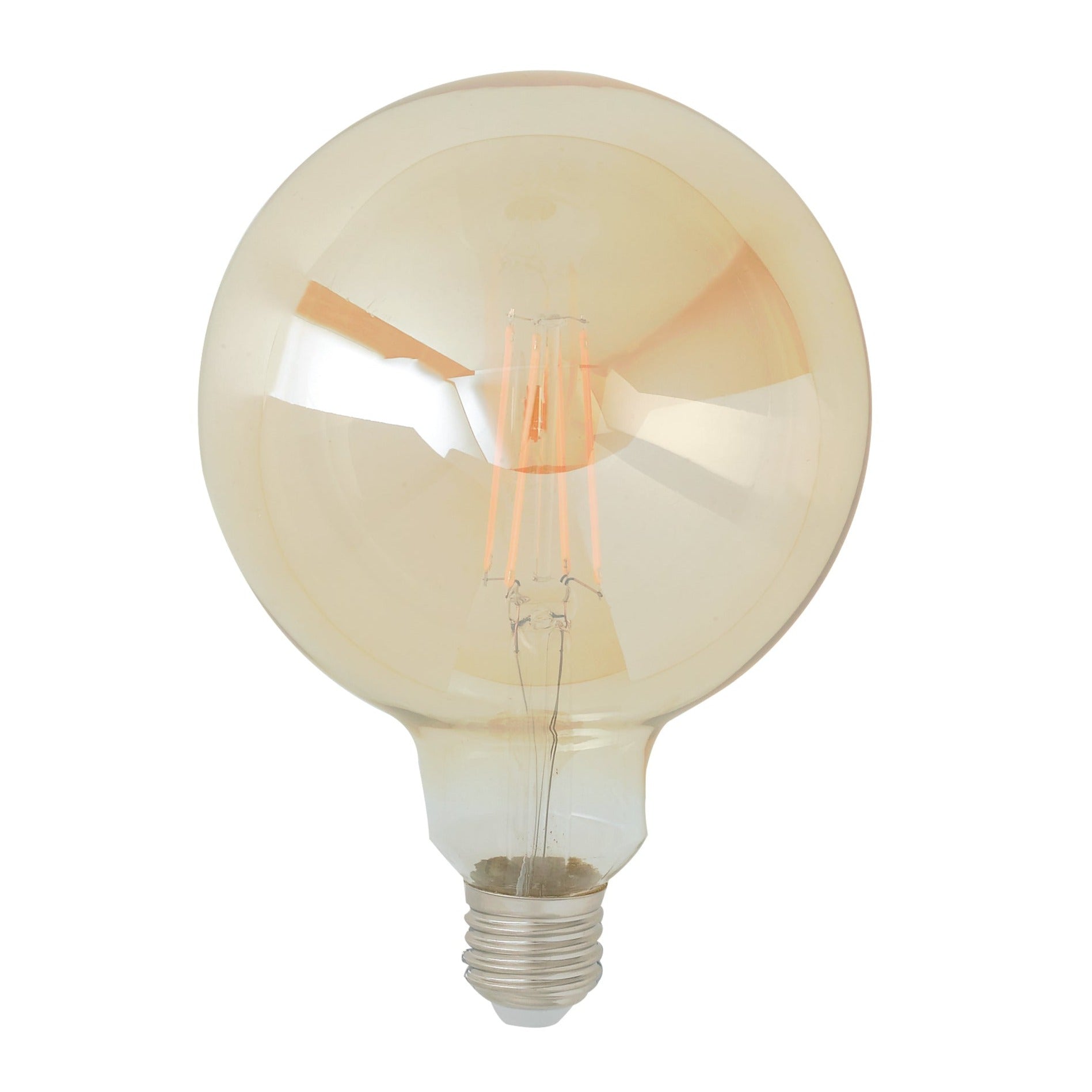 Ampoule LED Globe en verre ambré 8W avec douille E27, lumière chaude 2500K