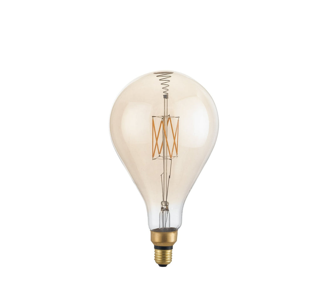 Bombilla LED decorativa LUXA ámbar 8W, casquillo E27, luz cálida 32x16 cm.