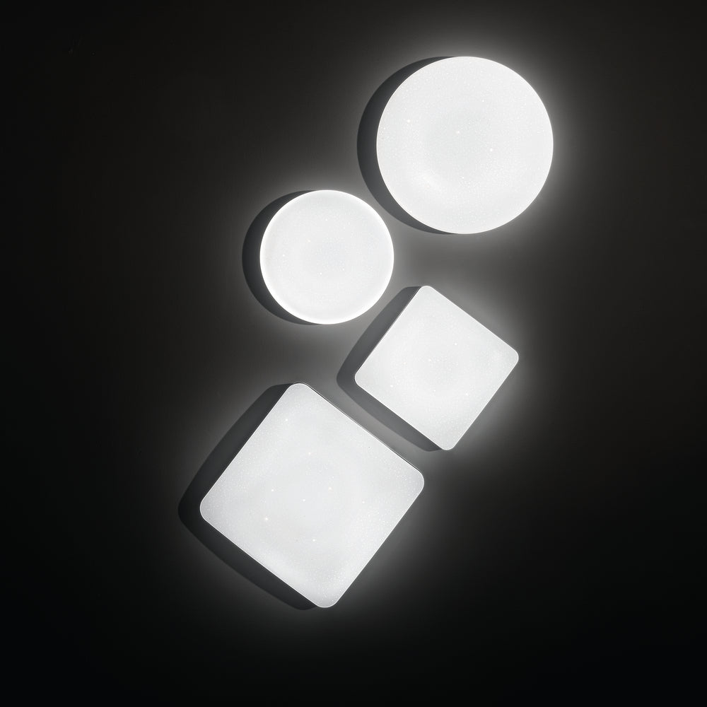 Plafonnier LED Moon en acrylique blanc effet ciel étoilé, lumière naturelle