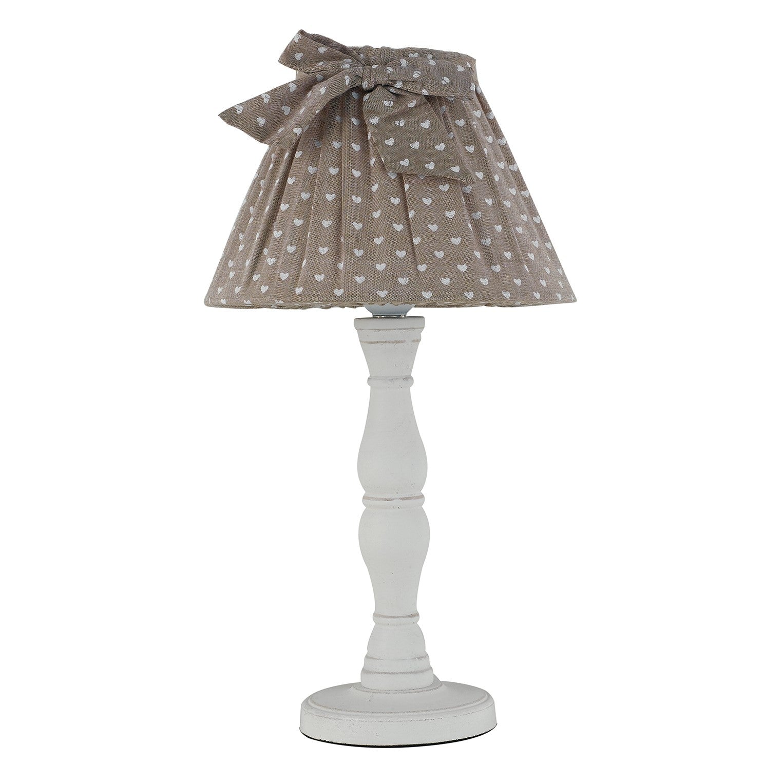 Lampe de table SWEET en bois naturel et abat-jour en tissu gris tourterelle