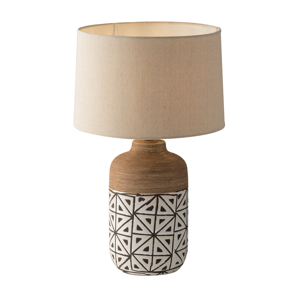 Lampada da tavolo VIETRI in ceramica decorata con paralume in tessuto