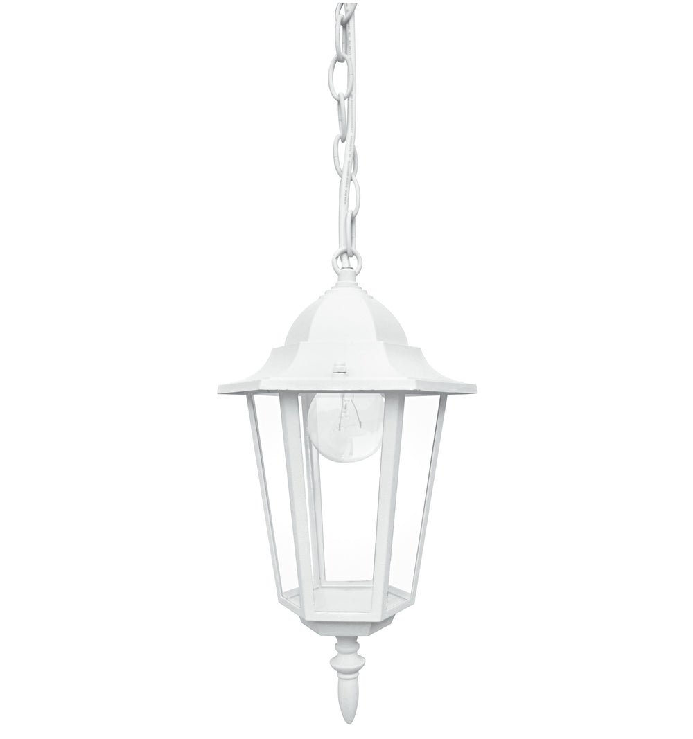 Lampadario lanterna Milano per esterni in alluminio pressofuso con diffusore in vetro trasparente (1XE27)