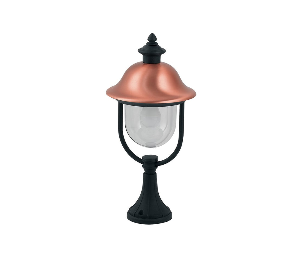 Lanterne de table Venezia pour l'extérieur en aluminium moulé sous pression avec des finitions couleur cuivre avec diffuseur en polycarbonate transparent (1xE27)