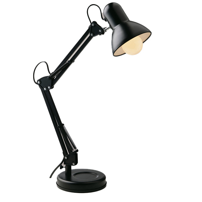 Lámpara de lectura ARCHITETTO negra con brazo metálico orientable y difusor