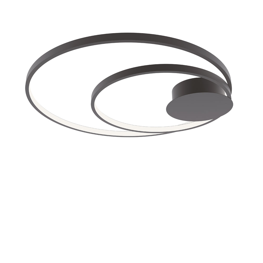 Plafonnier Diem LED 40W, avec structure en aluminium gaufré blanc, or ou noir et interrupteur interne pour personnaliser la température de couleur