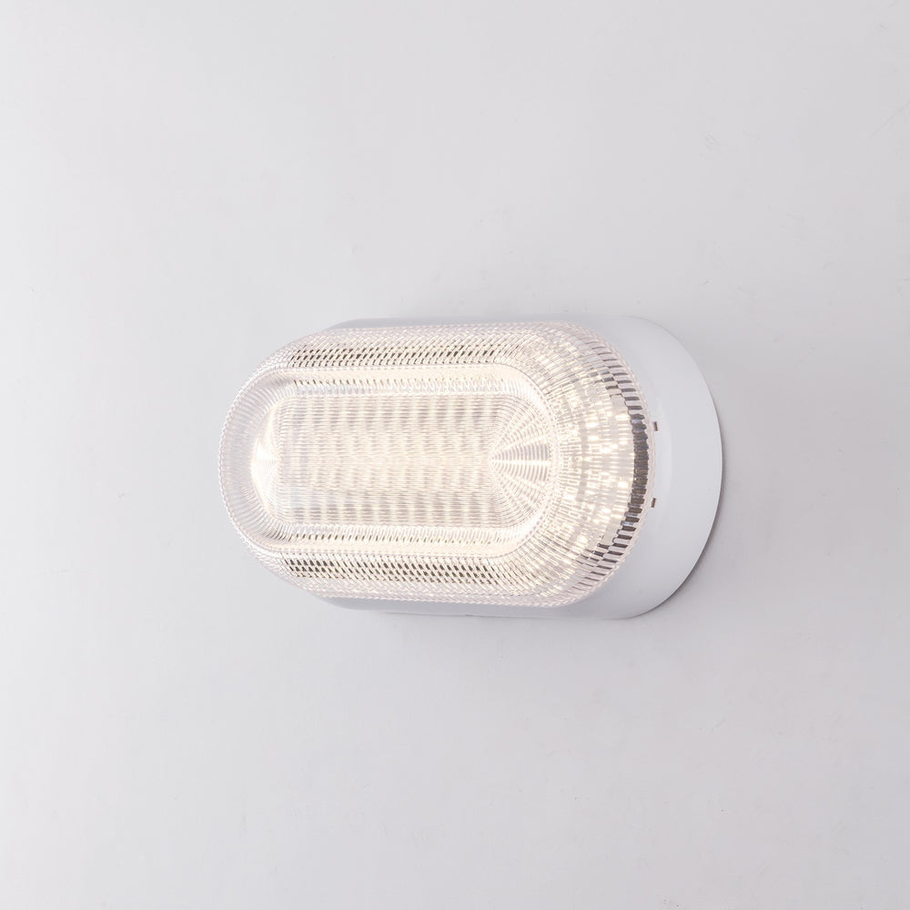 Plafón de exterior Ischia con LED integrado, luz natural y difusor de cristal transparente efecto diamante 