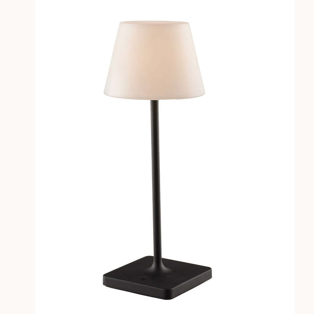 Lampe de table LED Jammin à piles en métal gaufré, lumière chaude dimmable