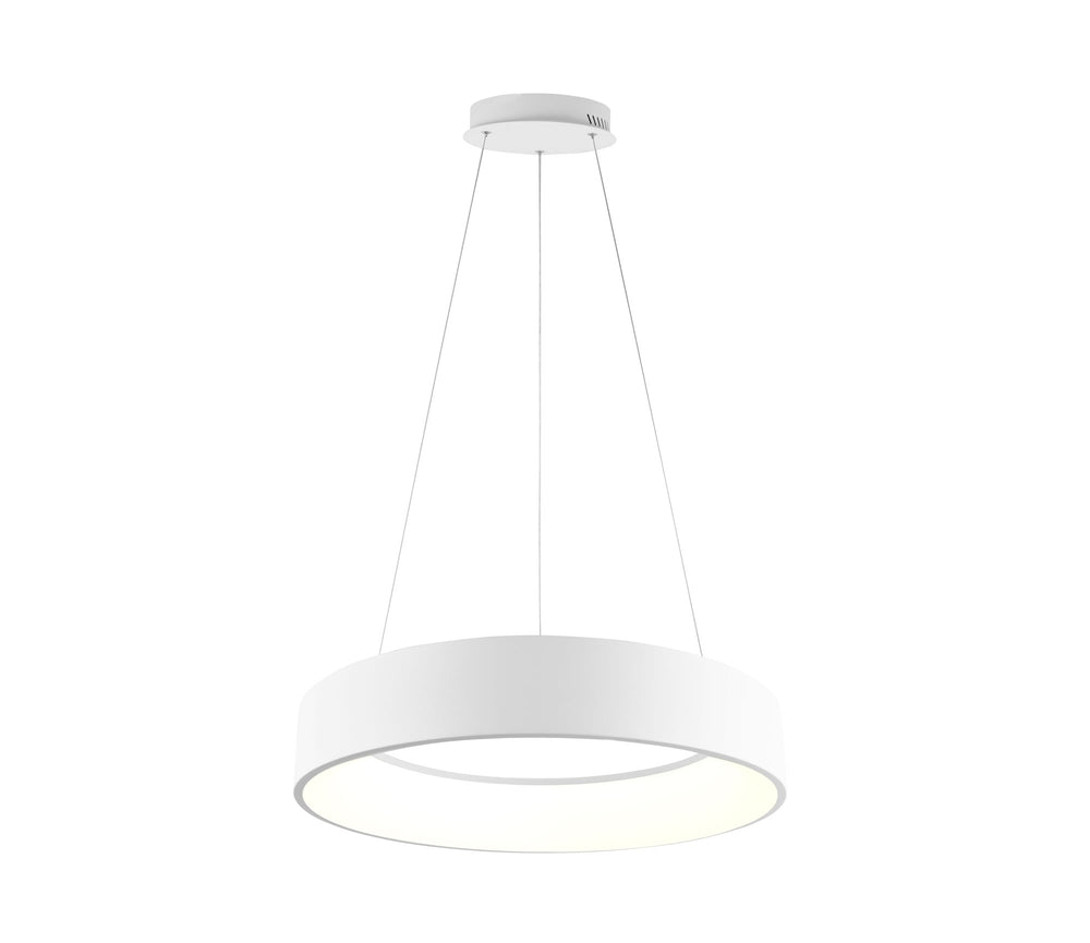 Lustre à suspension Noah avec structure en aluminium gaufré blanc, or ou noir et interrupteur interne pour personnaliser la température de couleur