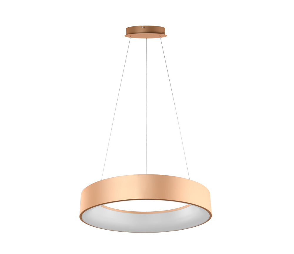 Lustre à suspension Noah avec structure en aluminium gaufré blanc, or ou noir et interrupteur interne pour personnaliser la température de couleur