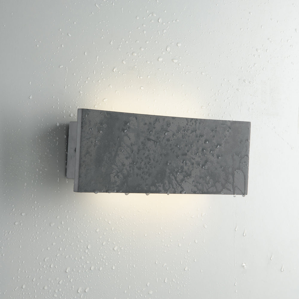 Applique d'extérieur LED Parker en béton gris à lumière naturelle bi-émission