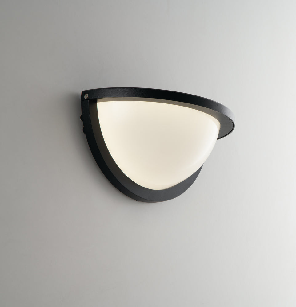 Aplique de exterior LED Detroit en aluminio negro con difusor de policarbonato