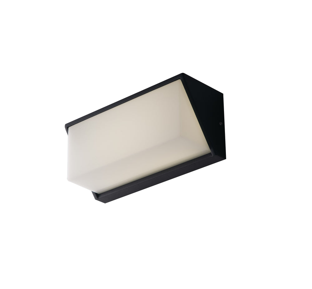 Aplique de exterior LED angular Luxon, en aluminio antracita o blanco gofrado