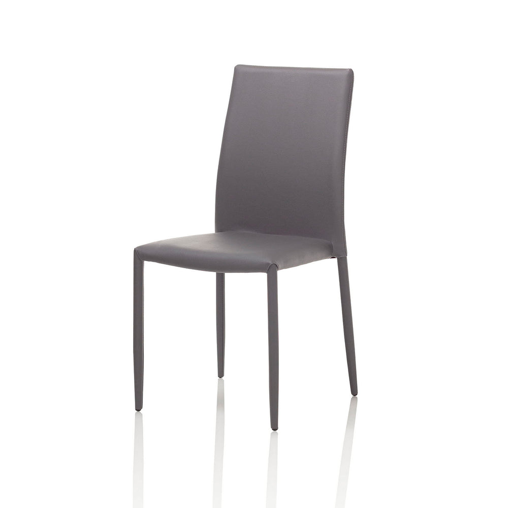 Set 4 sedie ALIS in metallo con rivestimento in similpelle bianco