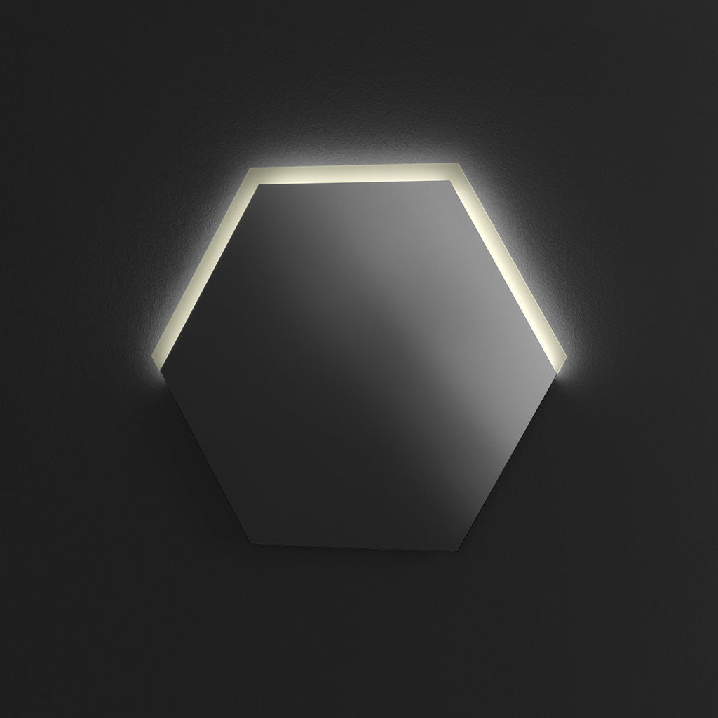Miroir hexagonal NICO avec LED en verre