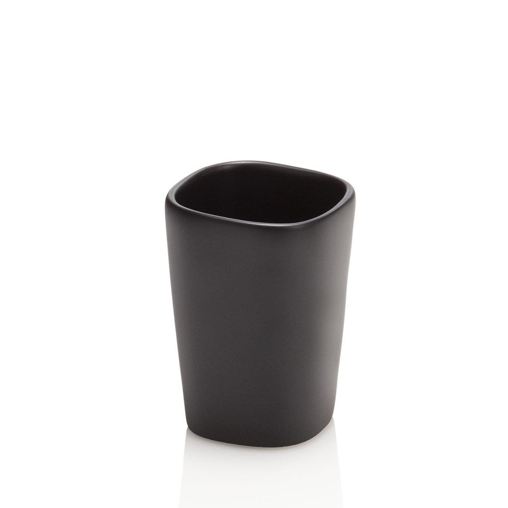Bicchiere portaspazzolino MOUNTAIN nero in ceramica