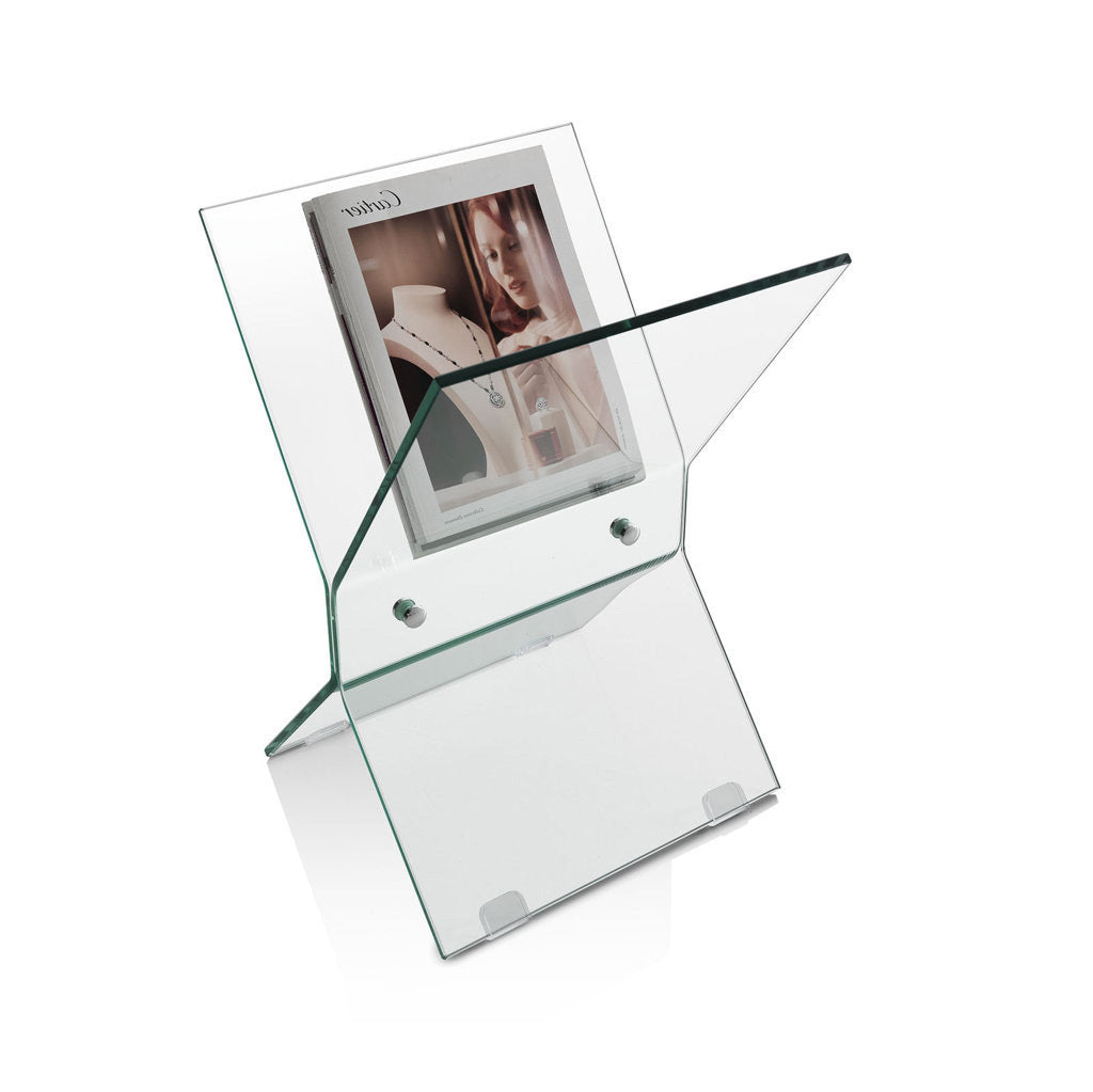 IGLOO magazine rack in glass 