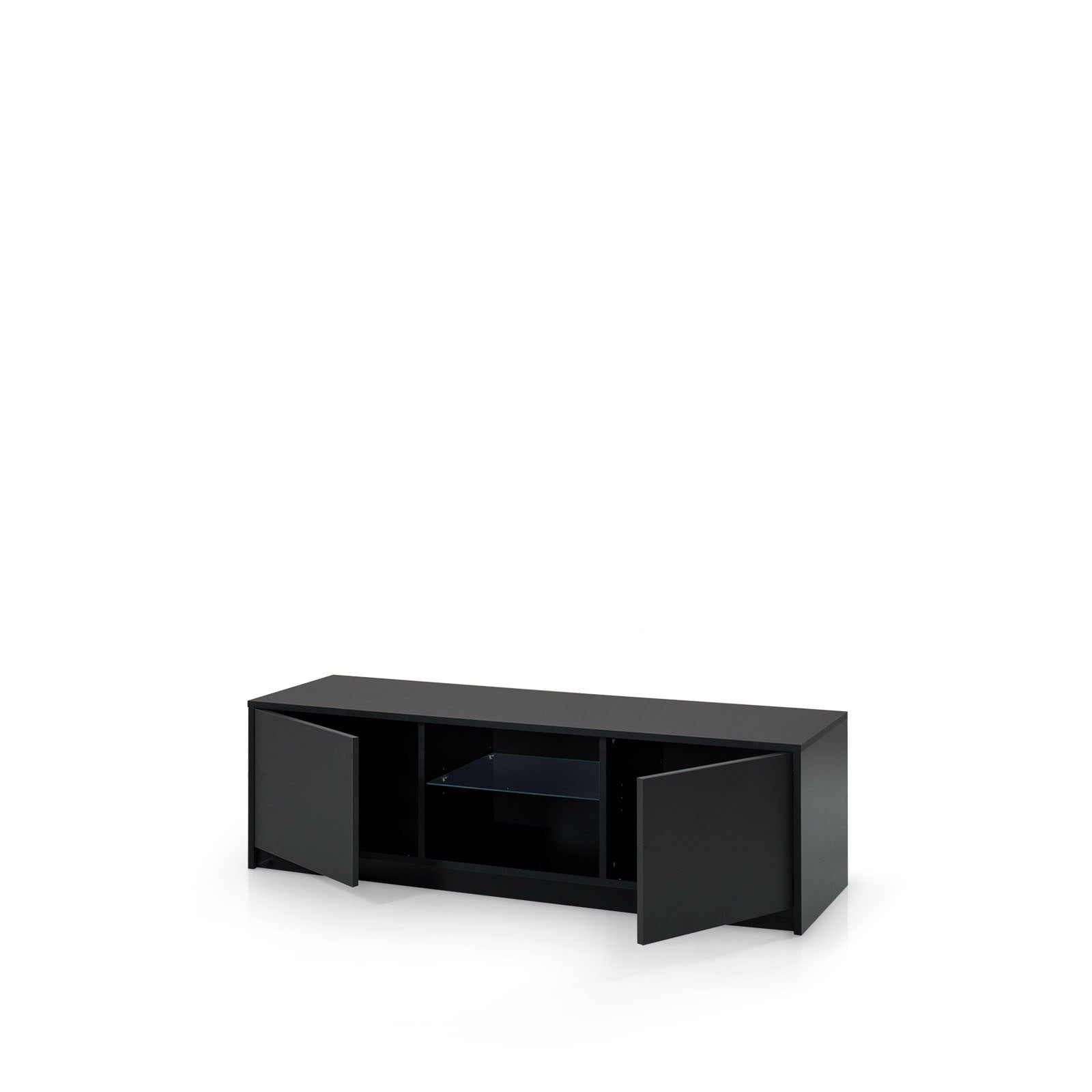 Mueble TV BOIS con estructura en melamina negra 