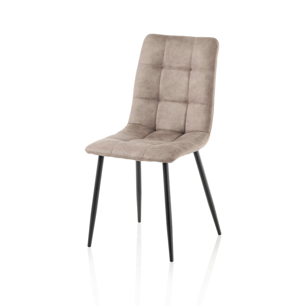 Set 4 sedie CARLA marrone in metallo e similpelle