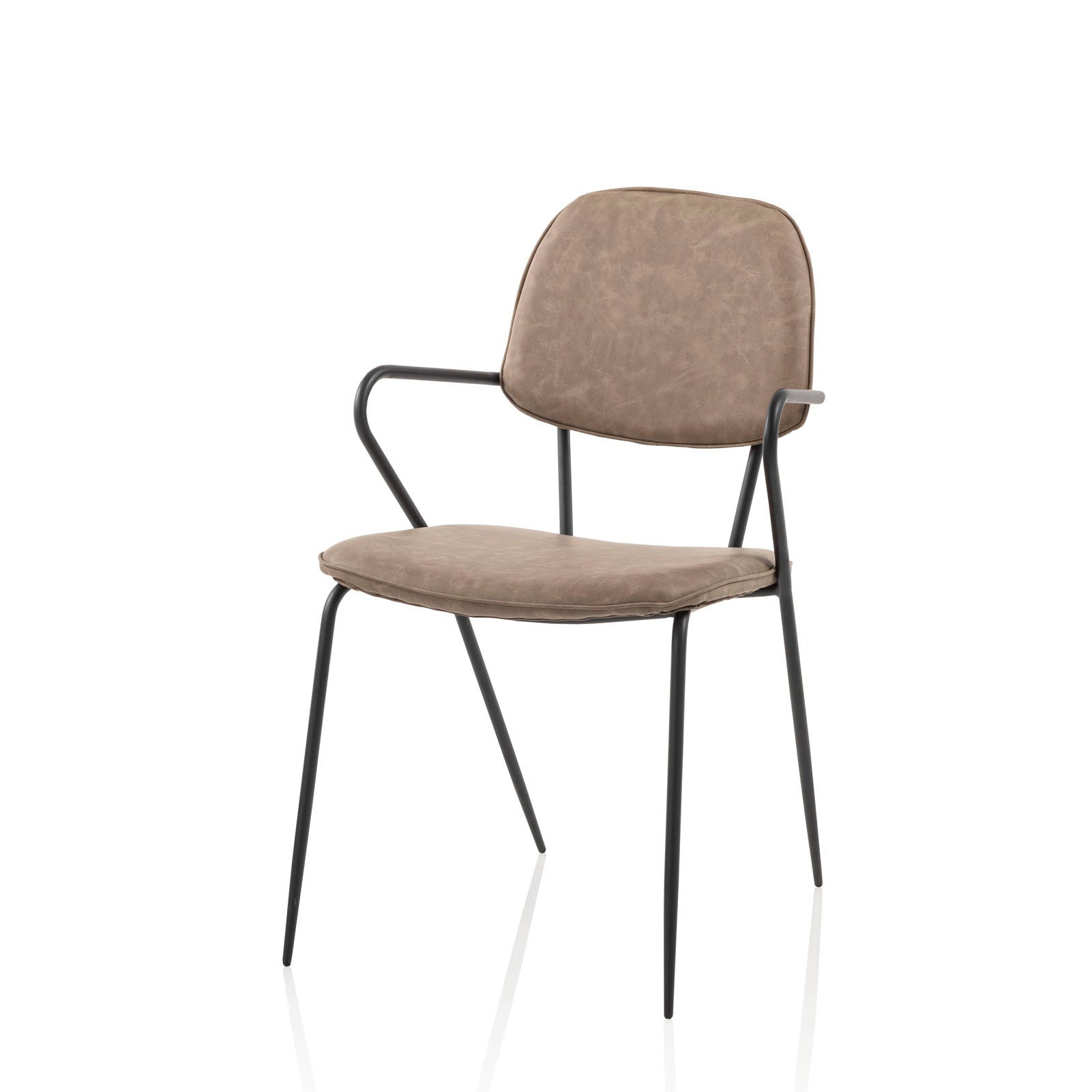 Conjunto de 4 sillas GILDA en metal y símil piel