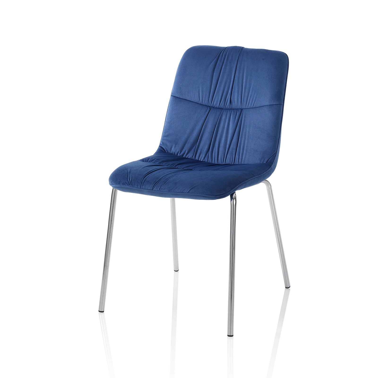 Lot de 4 chaises COBALTO bleues en métal et velours