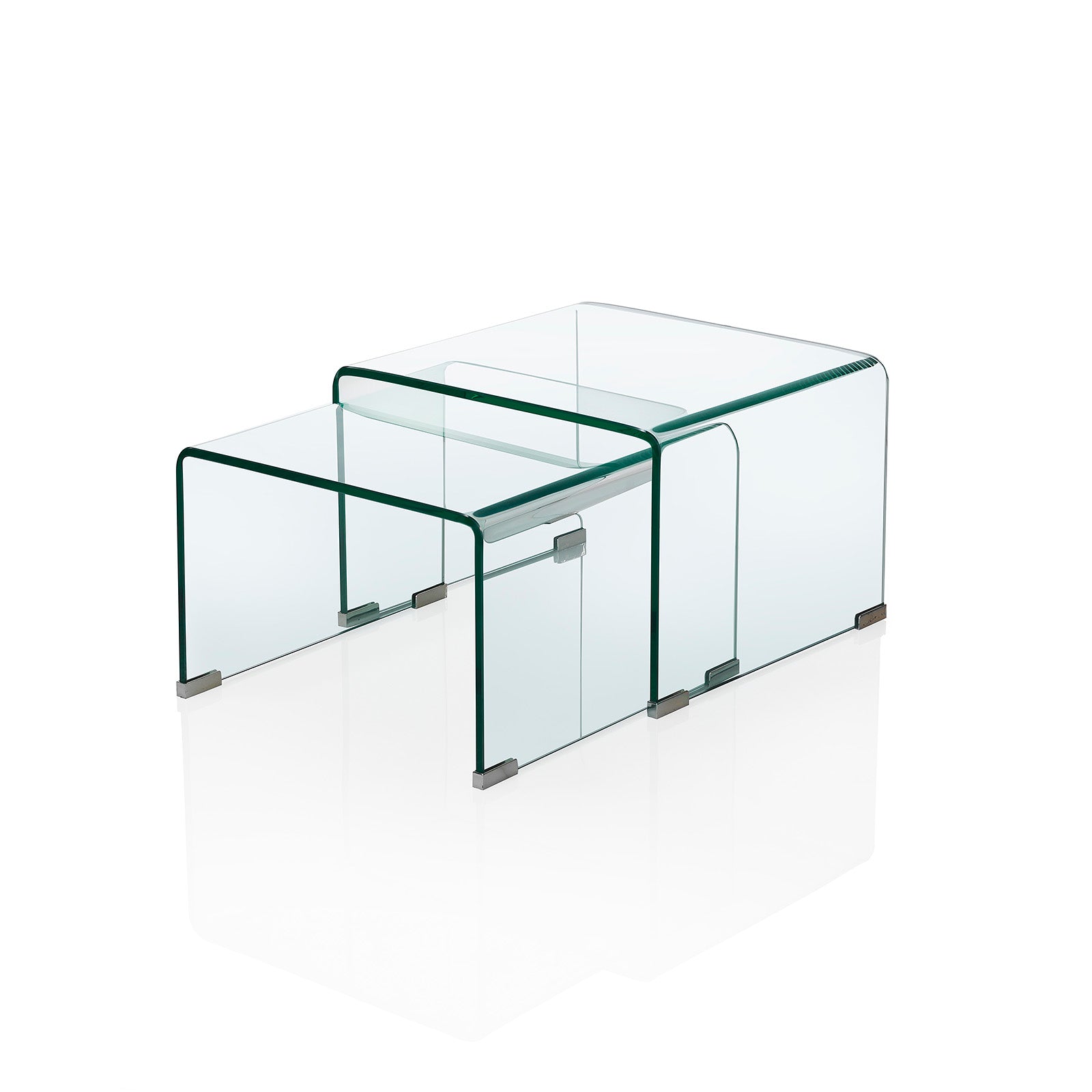 Conjunto de 2 mesas de centro IGLOO en vidrio
