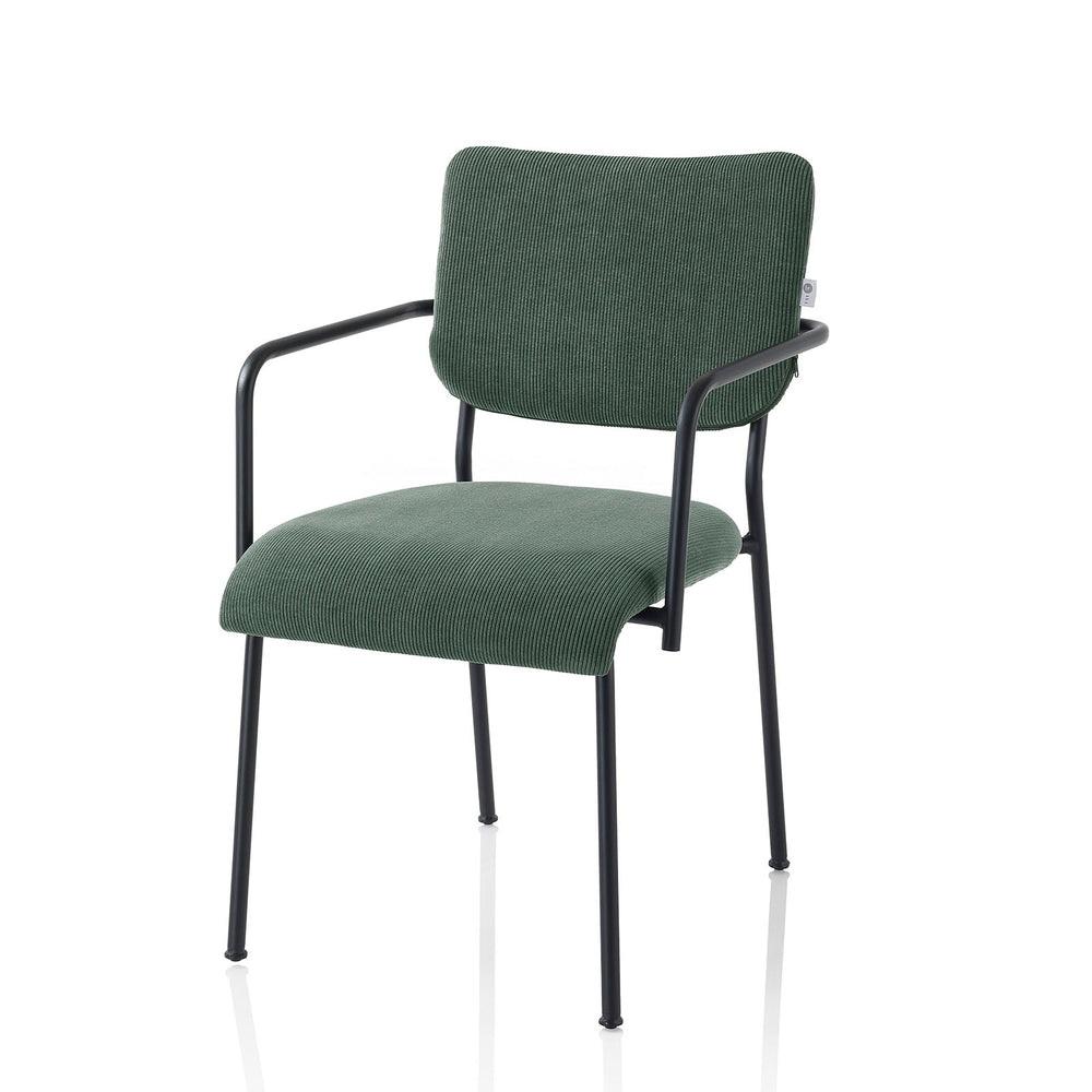 Sedia con braccioli MEG in metallo e velluto