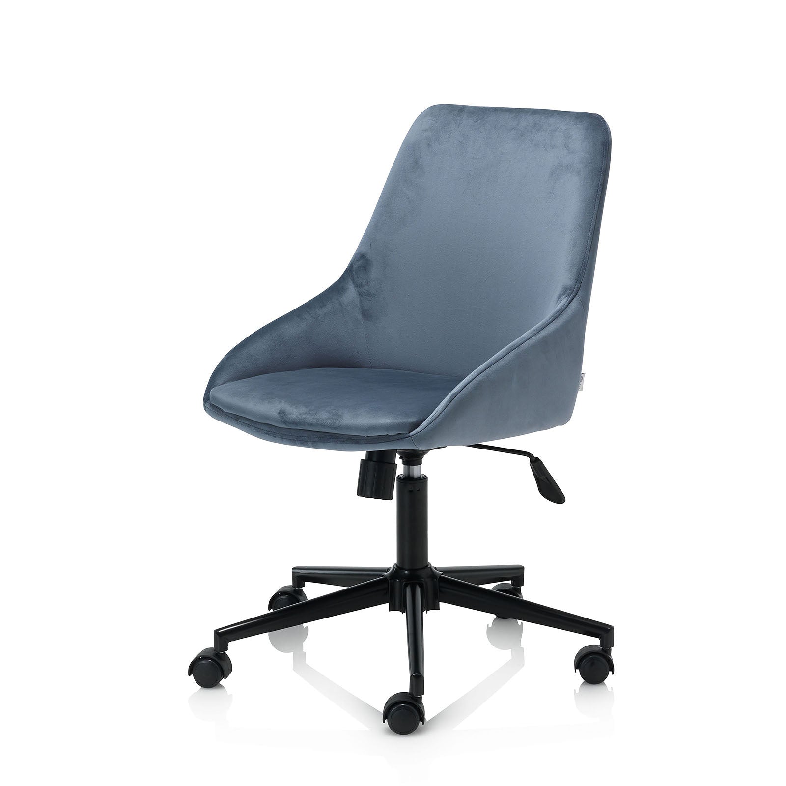 Chaise de bureau EVA en métal et velours bleu