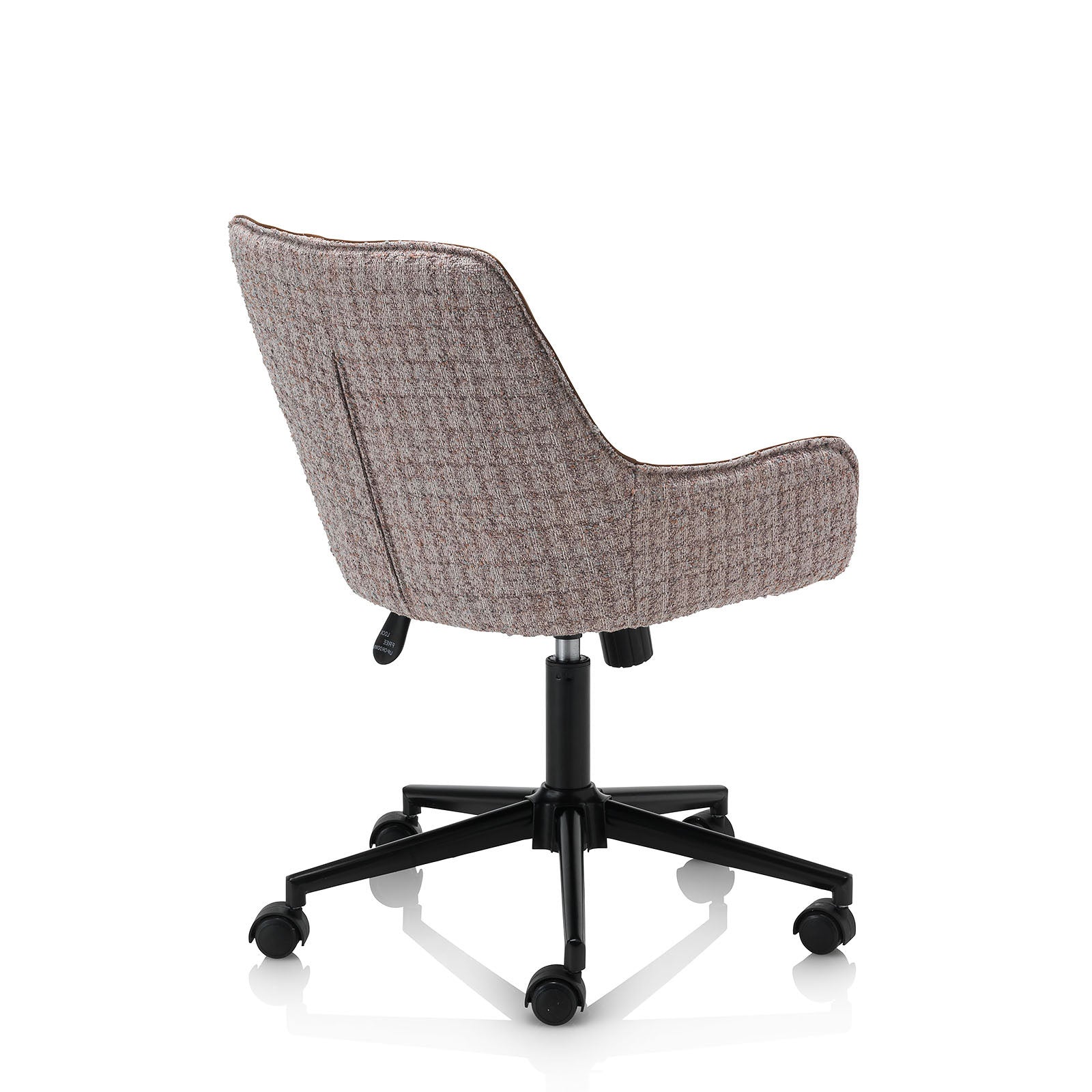 Chaise de bureau CEO marron en métal et tissu et simili cuir