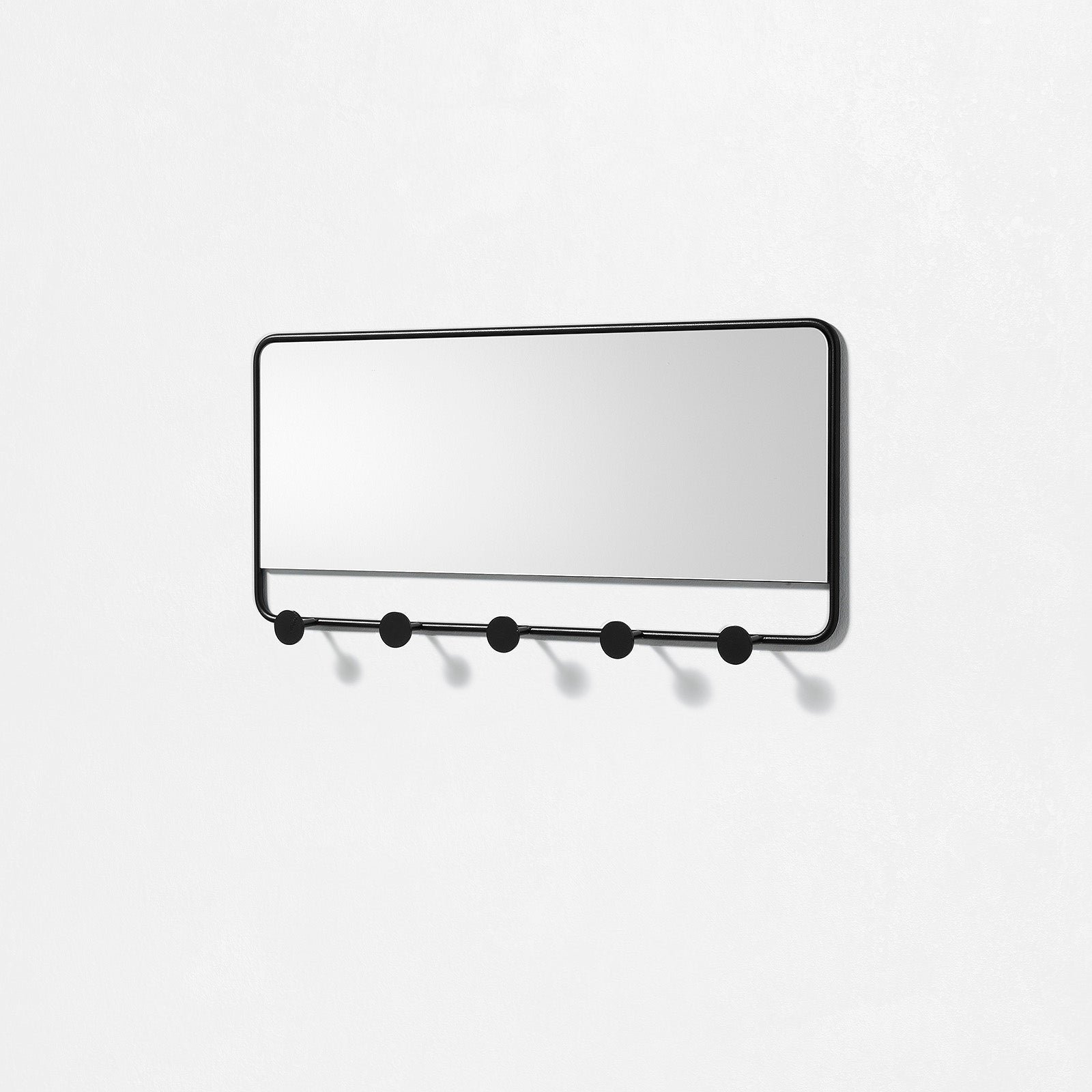 Portemanteau EFESTO avec miroir noir en métal et verre 