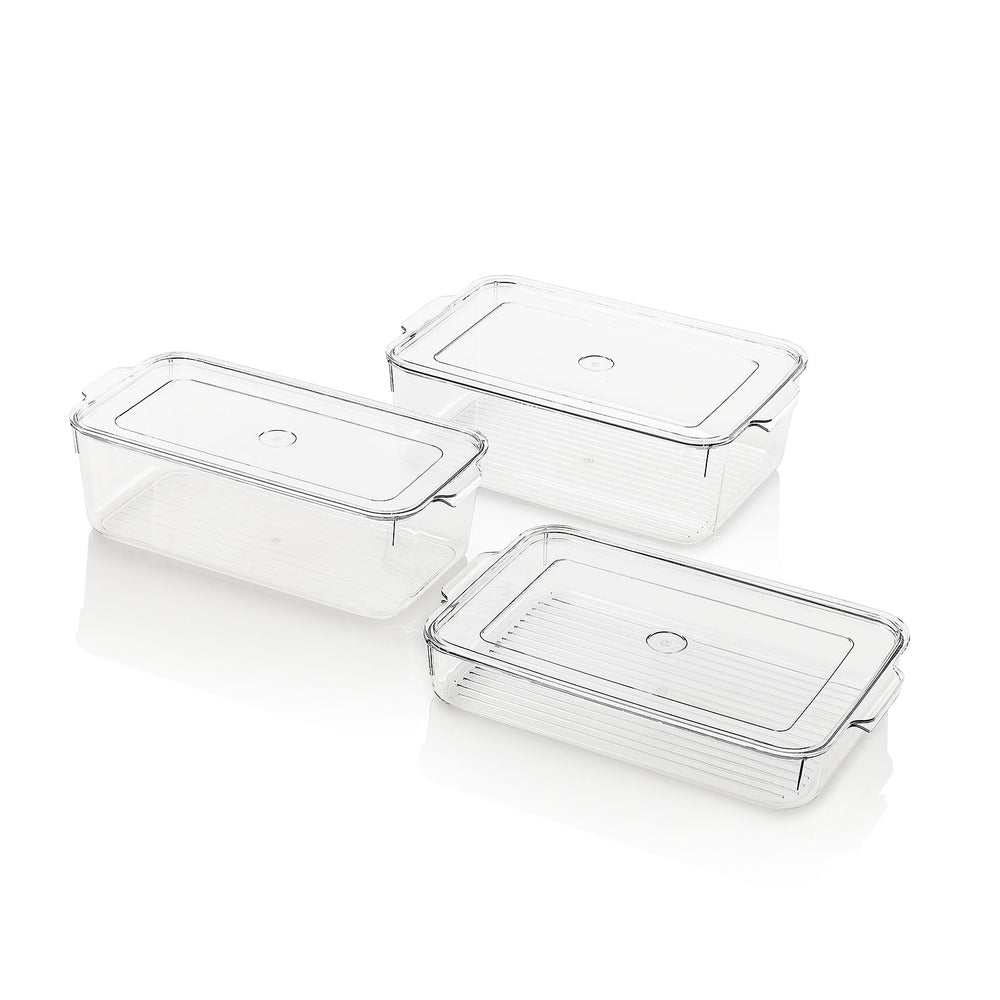 Set 3 contenitori con coperchio WHIT
