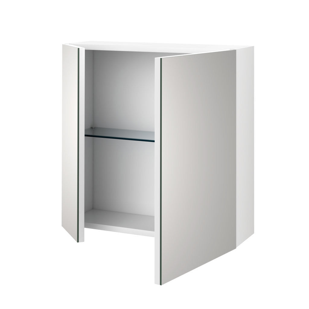 VANITY mirrored cabinet with two doors in glass and metal