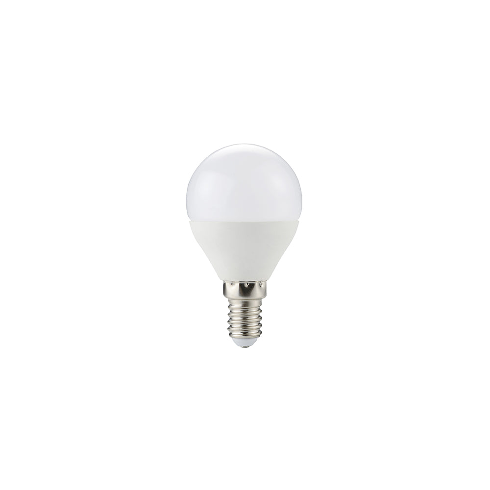 Bombilla LED SMART de 4,5W con casquillo E14, regulable, RGB (multicolor) + CCT (luz cálida, fría, natural) con función WIFI, 8x4,5 cm.
