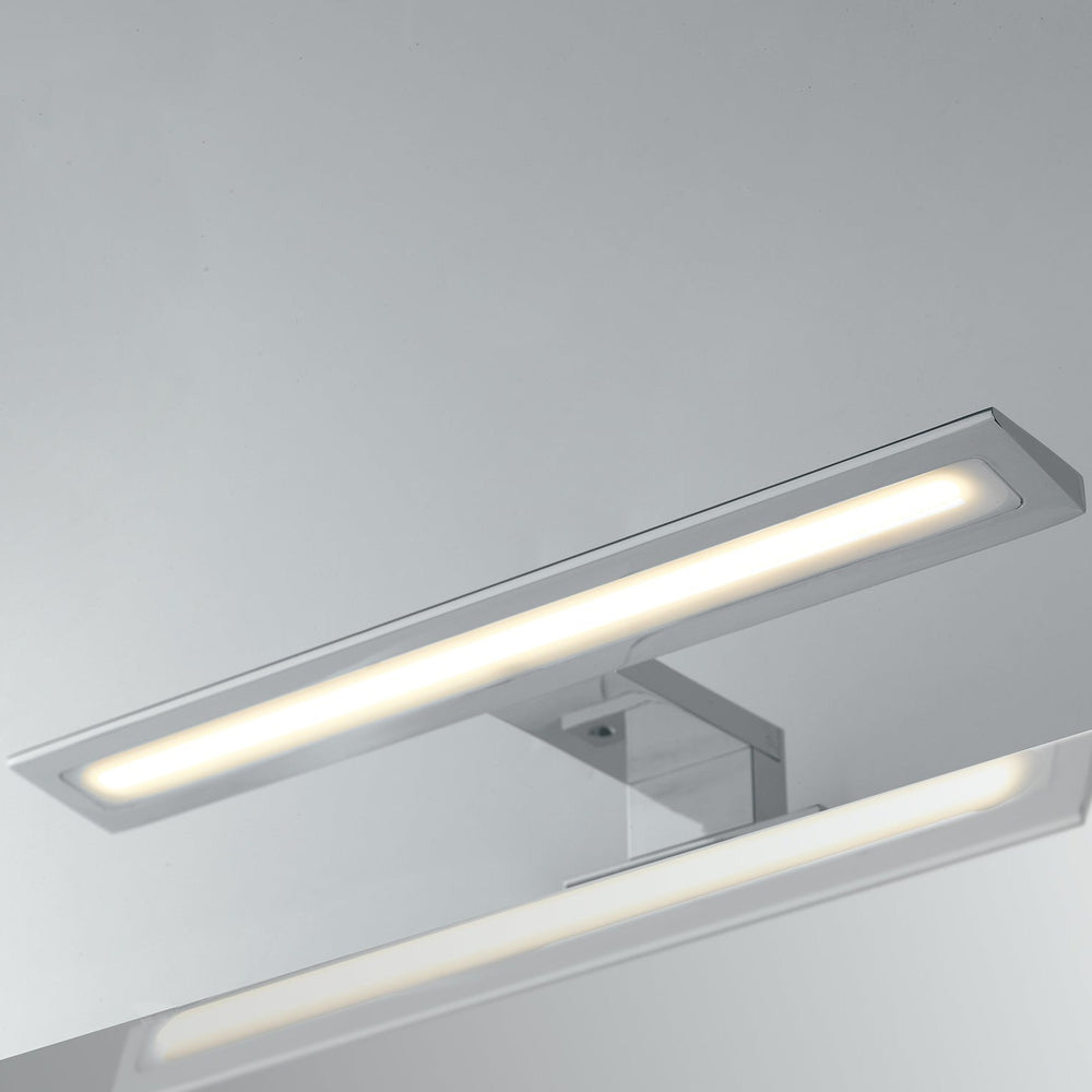 Aplique de espejo LED Wally Chrome en termoplástico y difusor acrílico, luz natural 
