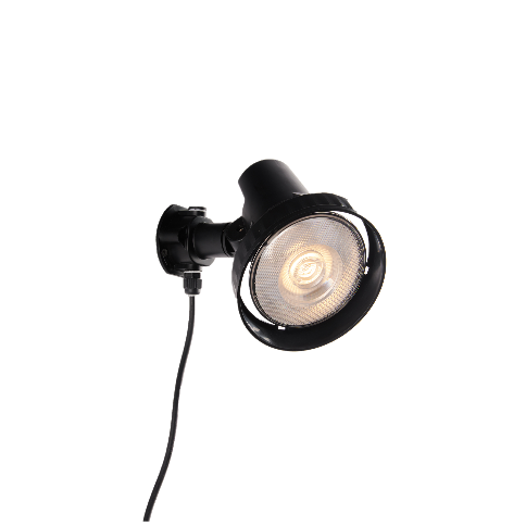 Proiettore Grubb nero orientabile per esterni, con lampadina LED 15W e picchetto inclusi