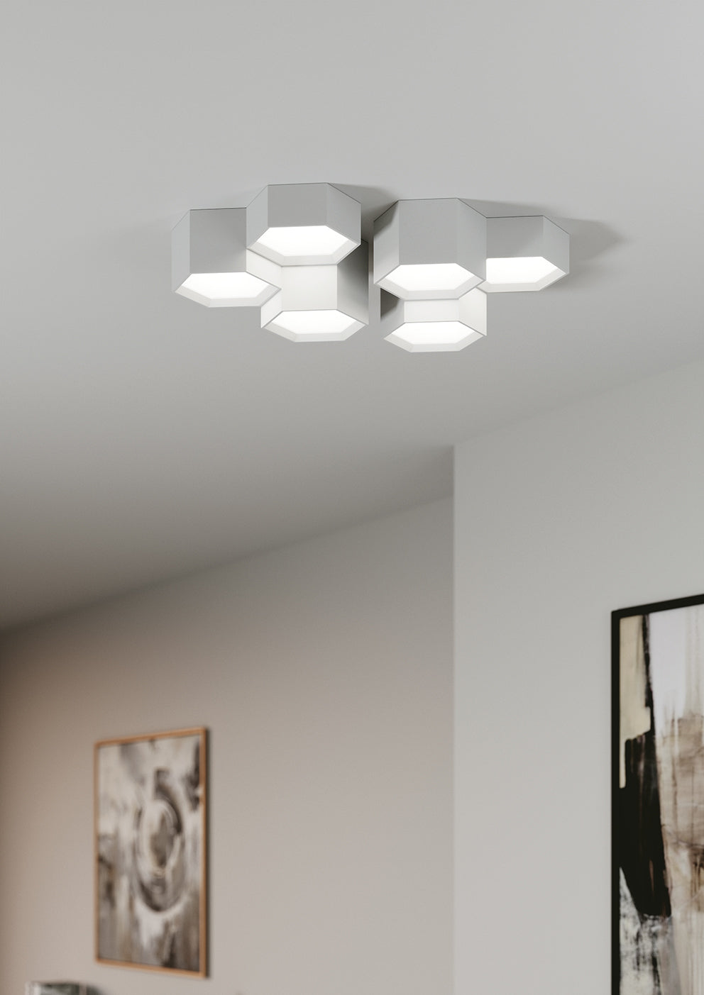 Plafoniera LED VORTEX componibile, verniciabile e interruttore interno per la regolazione dei kelvin - FT-FeelThe